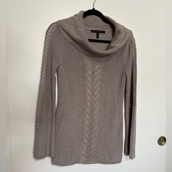 White House Black Market Sweaters - White House Black Market Taupe Cowl Neck Sweater